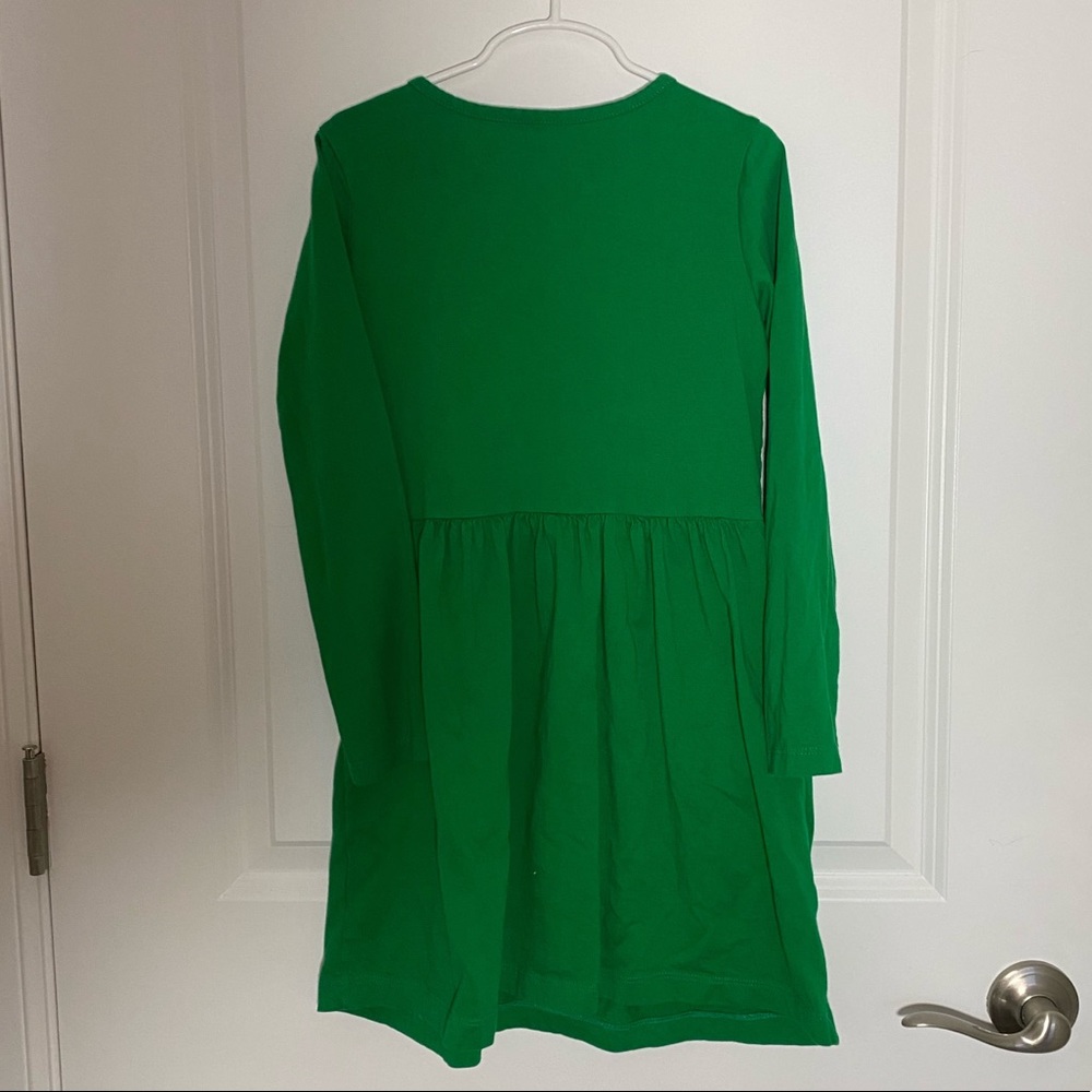 Girls size 8-9 Primary green long sleeved dress